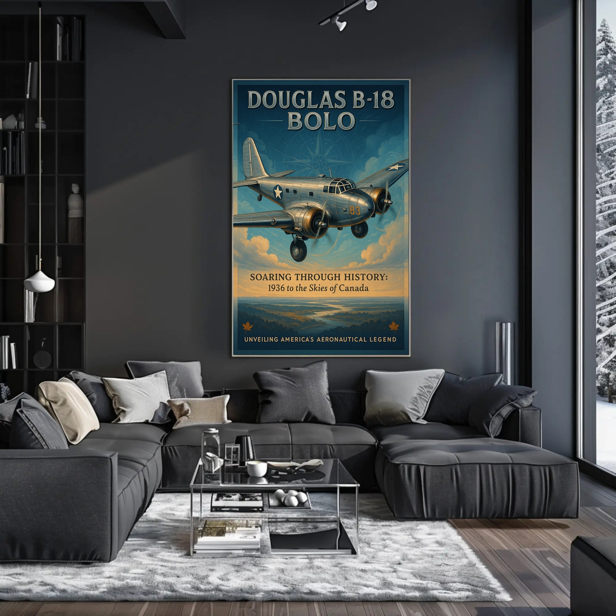 Douglas B18 Bolo Vintage Aircraft Poster Print