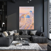 Santorini Sunset Pastel Impressionist Romantic Poster