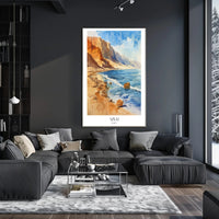 Picturesque Sinai Coastal Scene in Watercolor Travel Poster PosterGoat