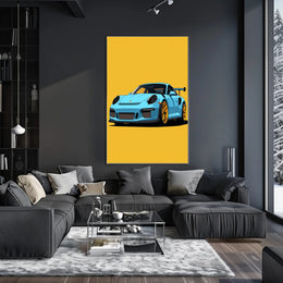 Sleek Sports Car Illustration Poster PosterGoat