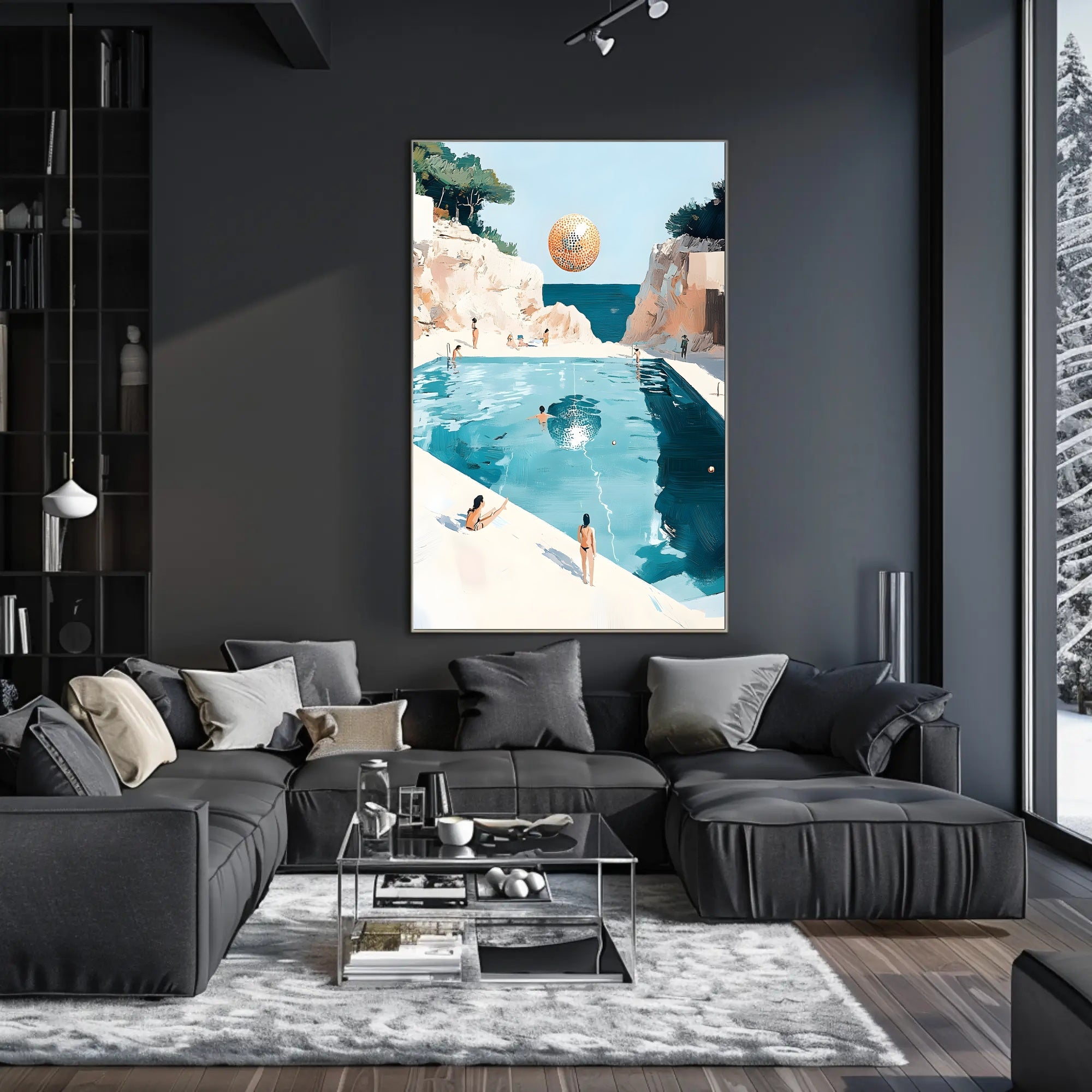 Surreal Beachscape Poster Dreamy Coastal Art Print