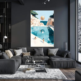 Surreal Beachscape Poster Dreamy Coastal Art Print