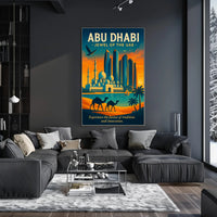 Abu Dhabi Sunset Travel Poster