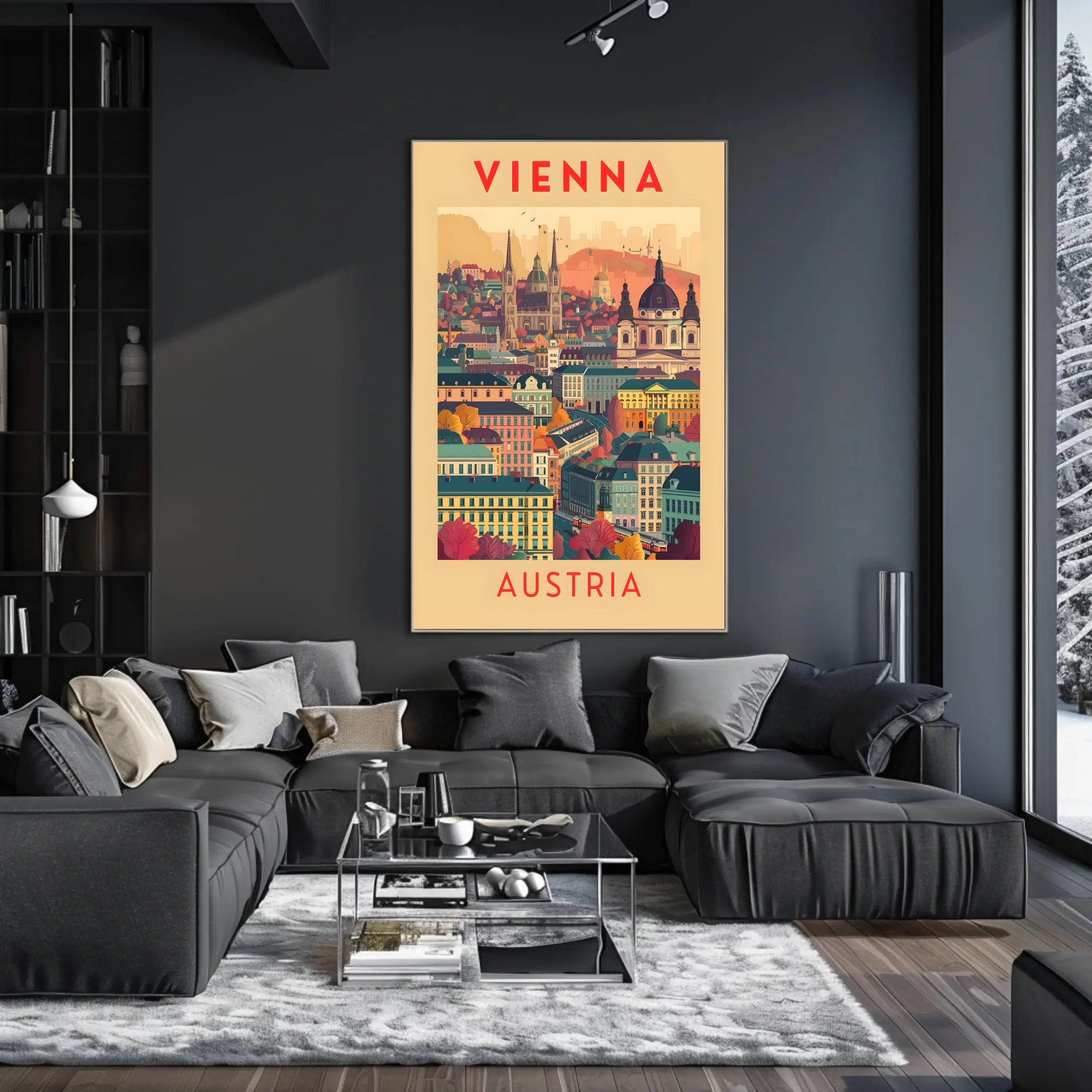 Vienna Skyline Artistic Travel Poster