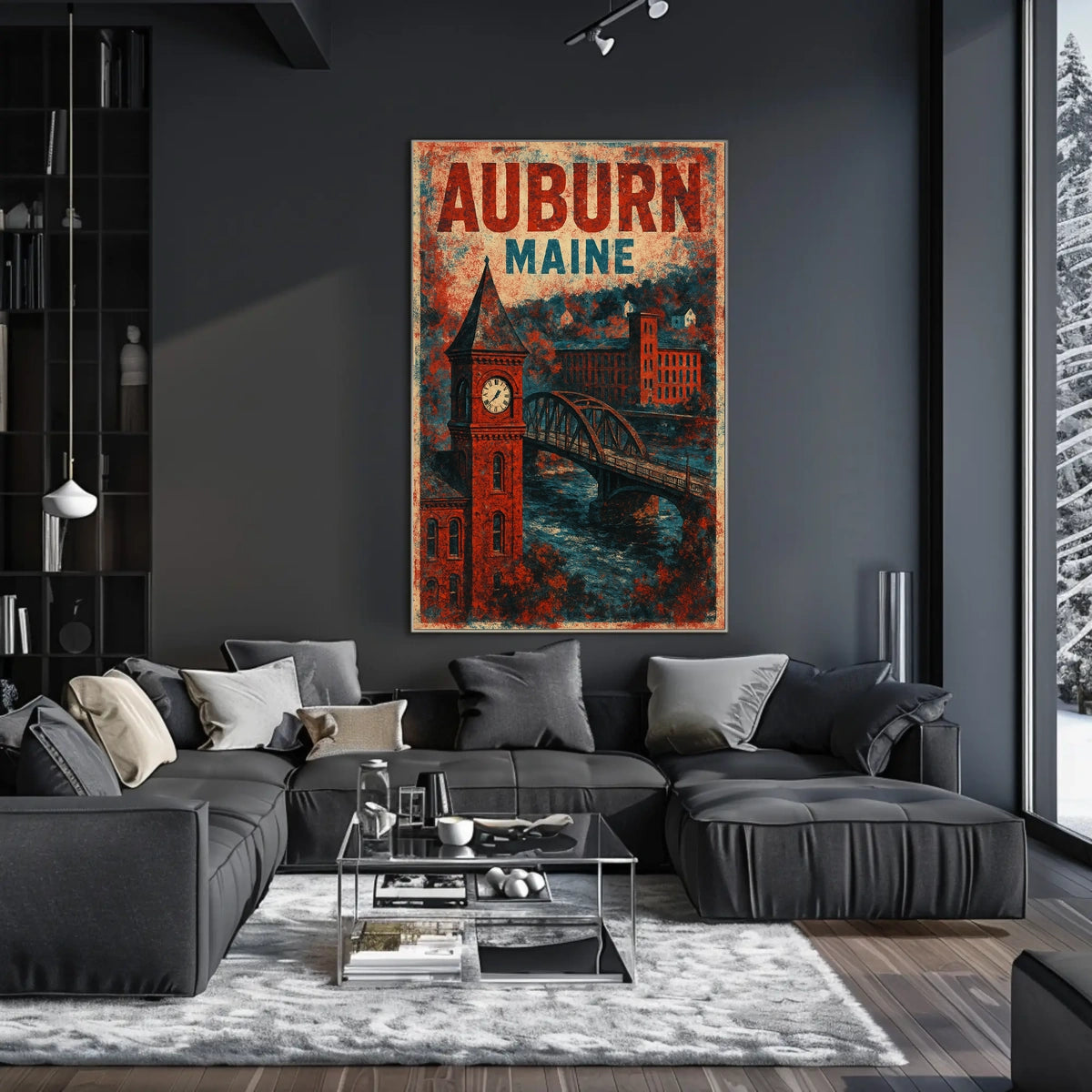 Auburn Maine Vintage Charm Wanderlust Decor Poster