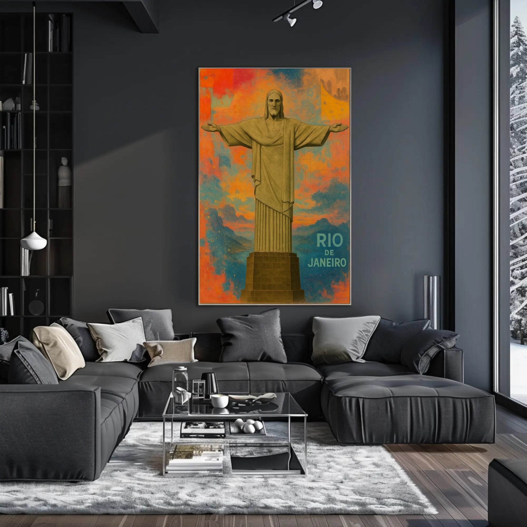 Christ the Redeemer Sunrise Travel Poster
