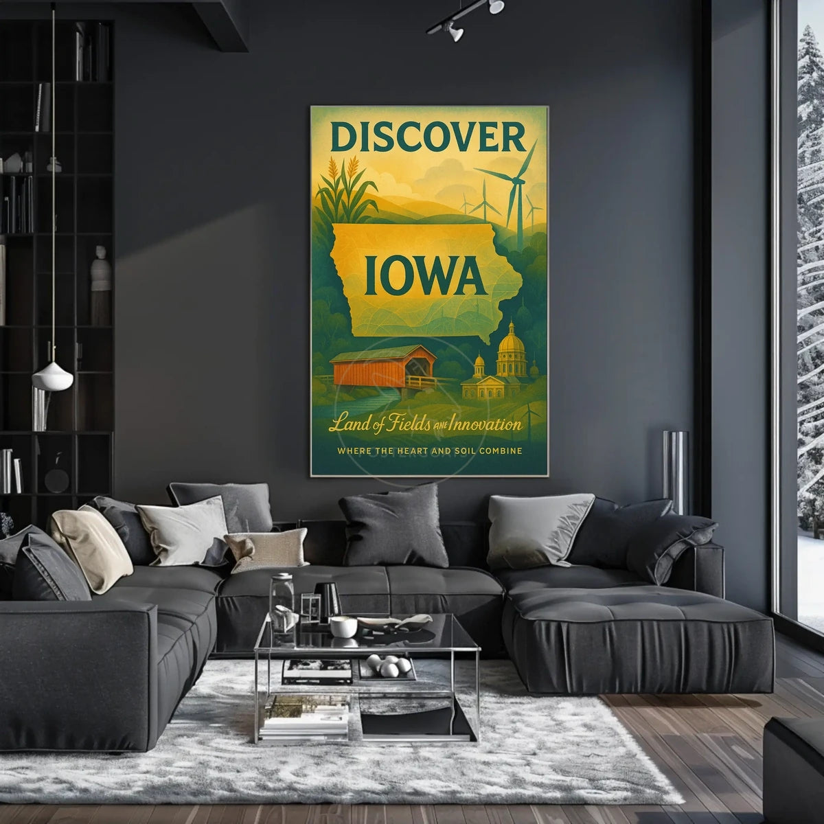 Discover Iowa: Vintage Travel Poster