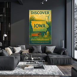 Discover Iowa: Vintage Travel Poster