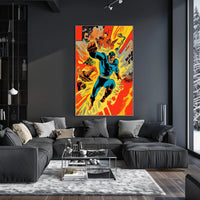 Dynamic Superhero Action Poster