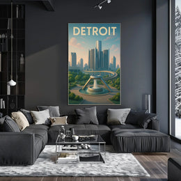 Detroit Skyline Poster