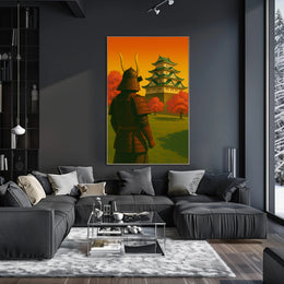 Samurai at Sunset Poster PosterGoat