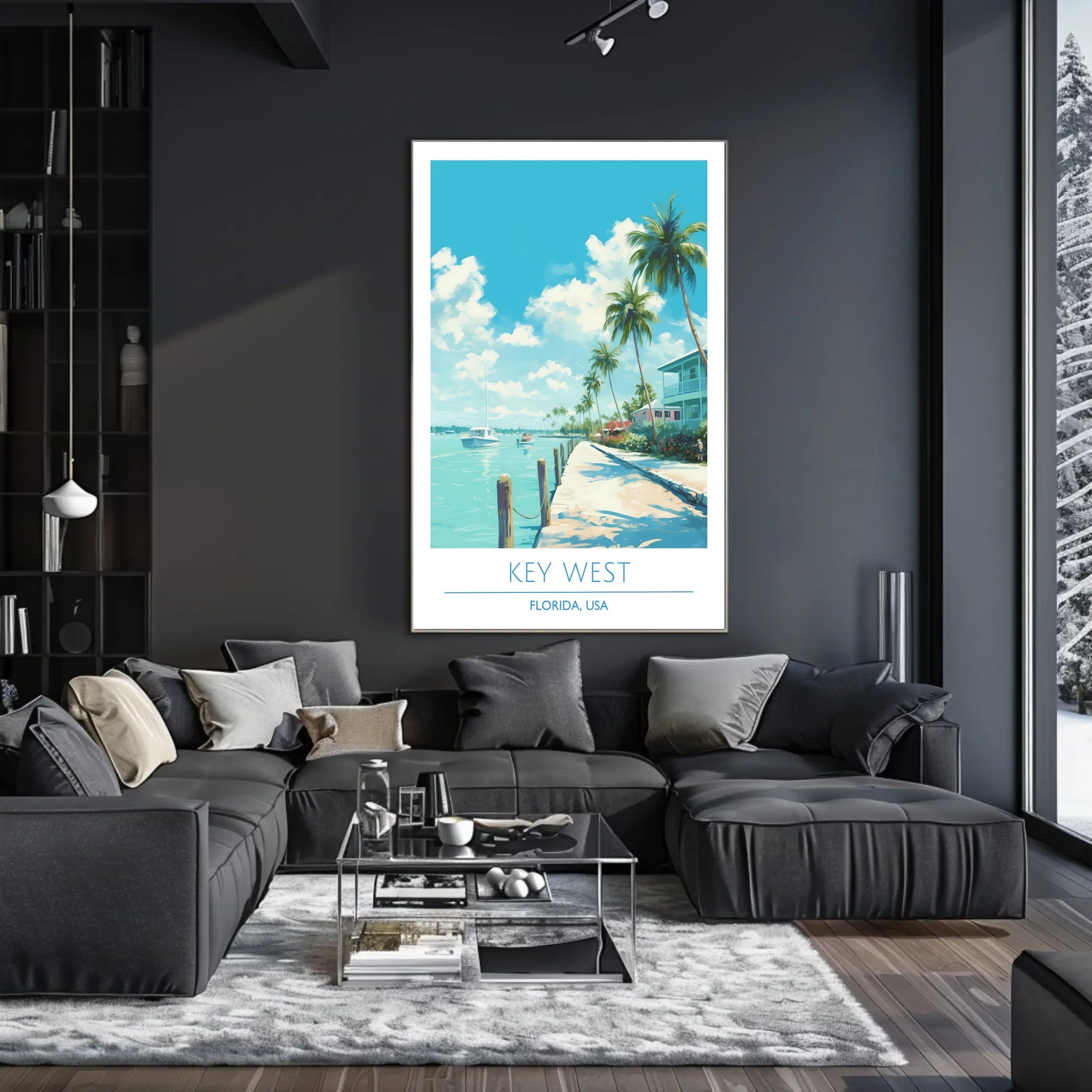 Key West Tropical Scene Travel Poster