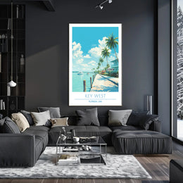 Key West Tropical Scene Travel Poster