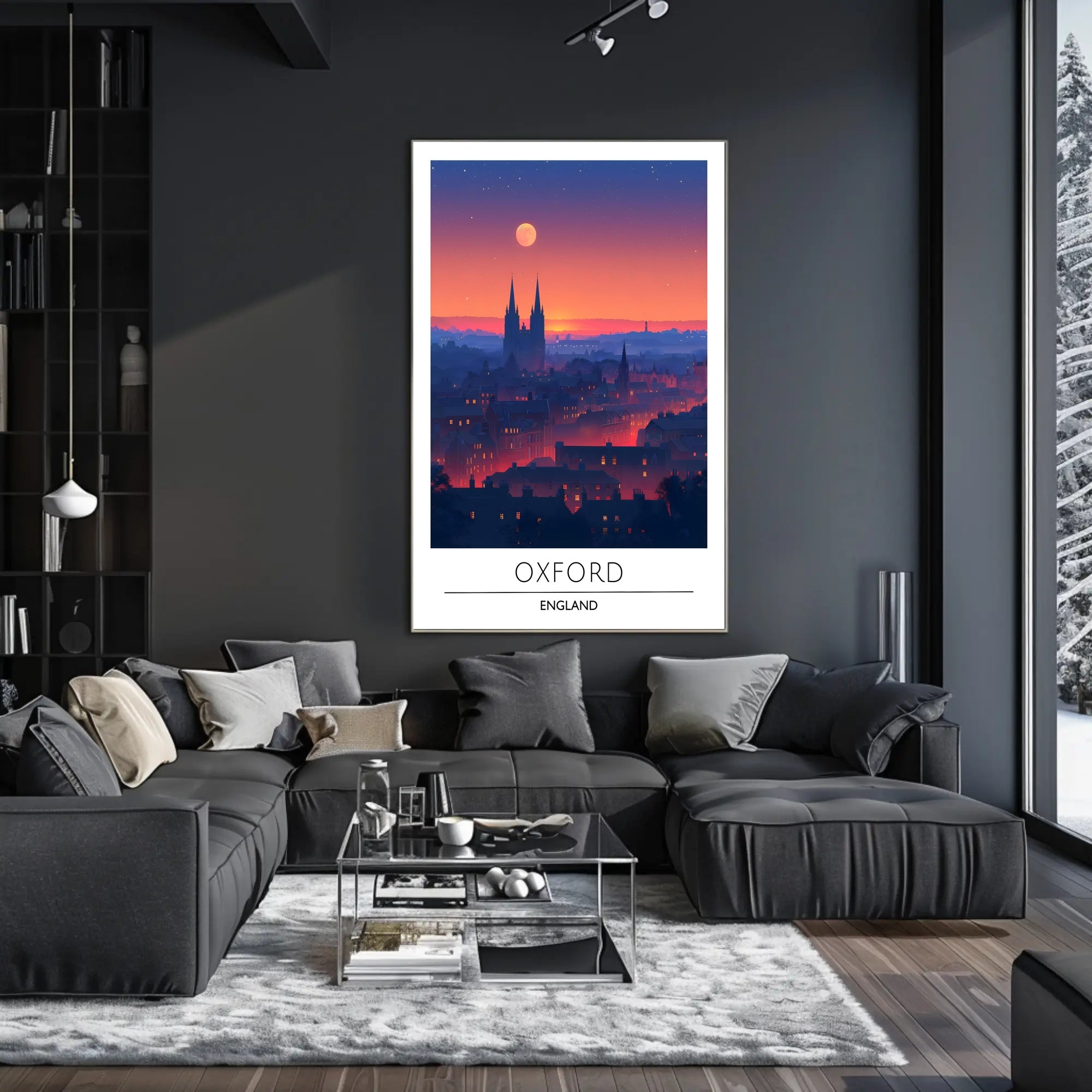 Oxford Skyline Sunset: Urban or Cityscape Poster