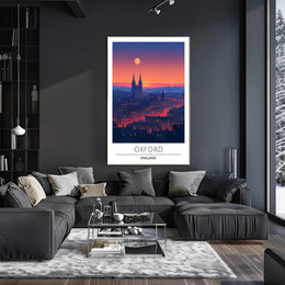 Oxford Skyline Sunset: Urban or Cityscape Poster