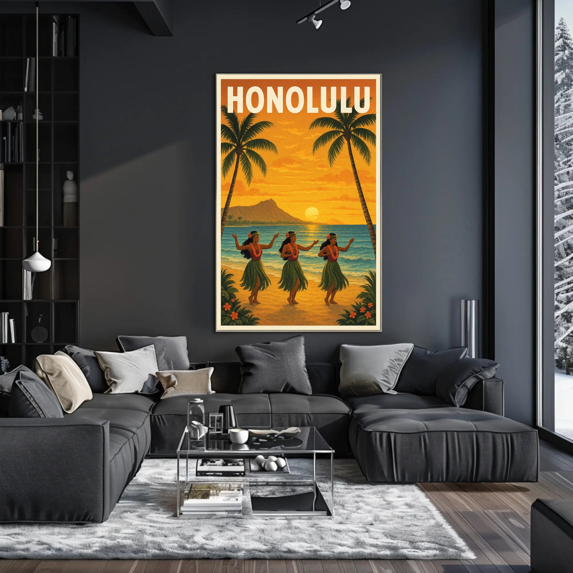 Honolulu Sunset Poster PosterGoat