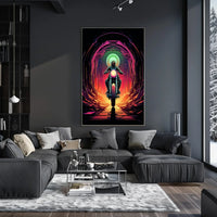 Journey Through the Neon Tunnel Poster