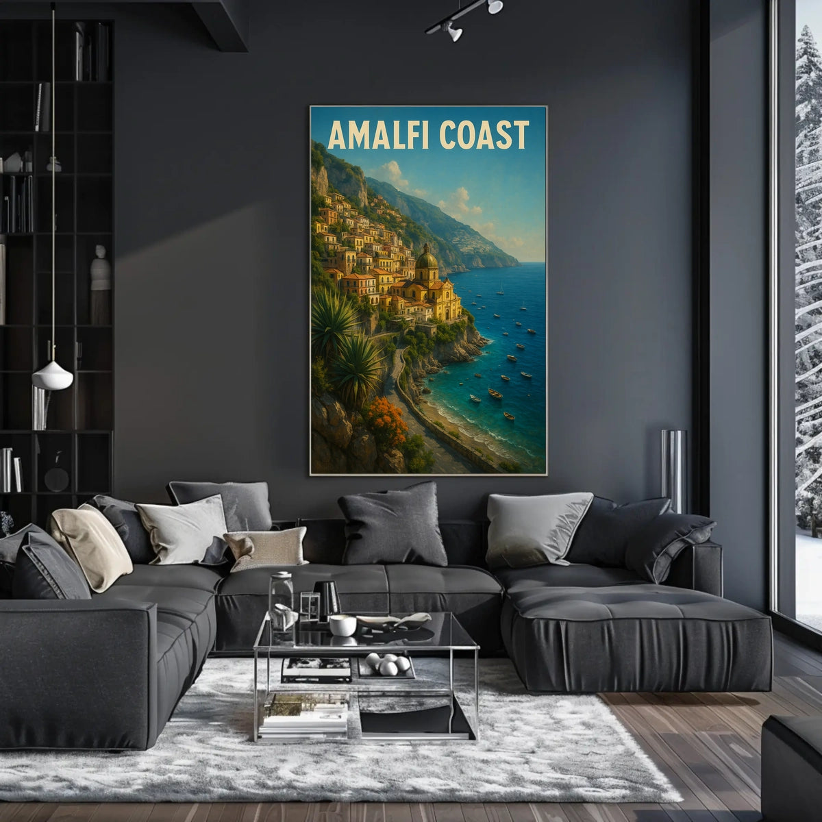 Amalfi Coast Poster Wall Art for Coastal Decor Lovers