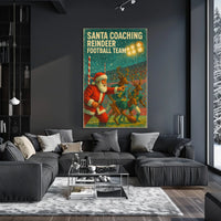 Santa Coaches Reindeer Football Team Vintage Poster