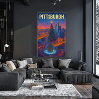 Pittsburgh Holiday Scene Poster