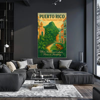Puerto Rico Vintage Travel Poster: The Enchanted Isle
