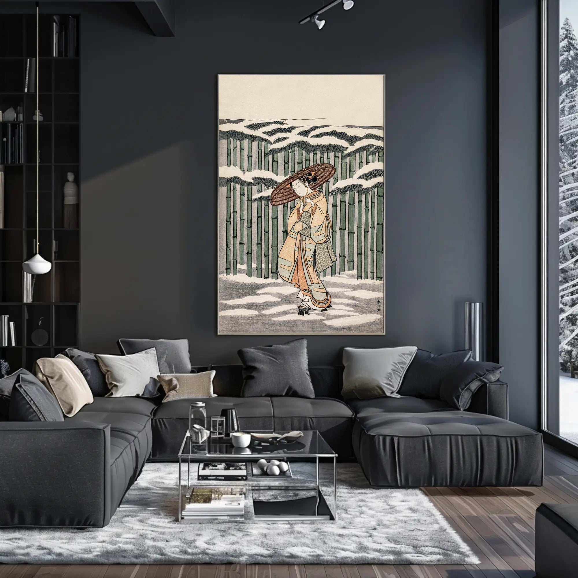Winter Stroll in Bamboo Grove Poster