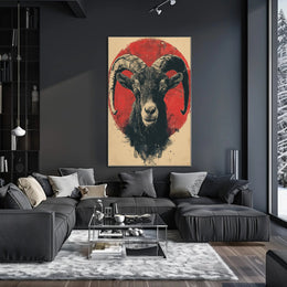 Majestic Ram Art Print Poster for Home Decor PosterGoat