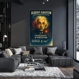 Albert Einstein Vintage Physics Inspiration Poster