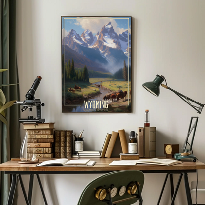 Wyoming United States Vintage Poster