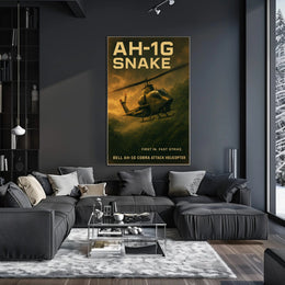 Bell AH-1G Cobra Helicopter Military Recruitment Poster