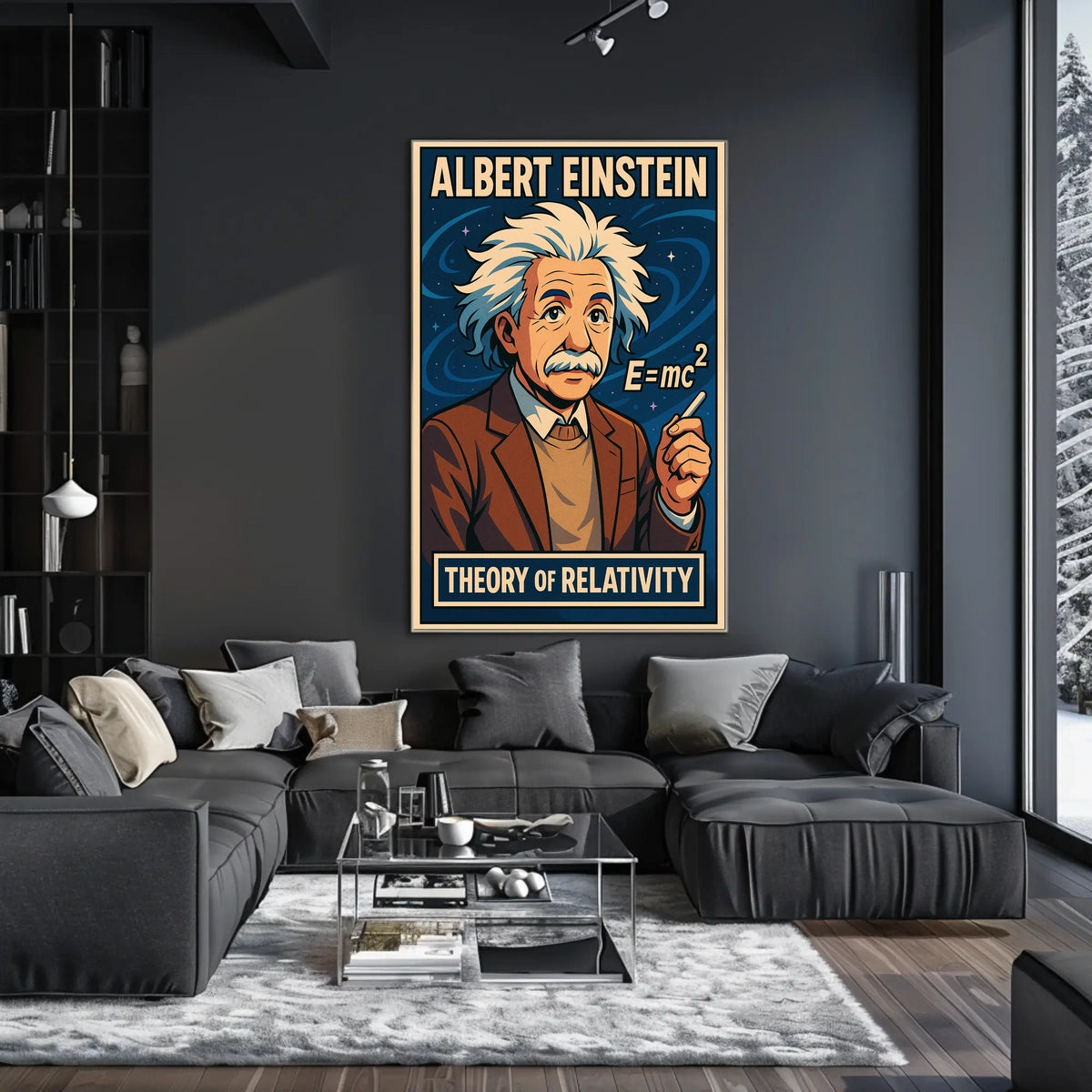 Albert Einstein Relativity Vintage Educational Poster