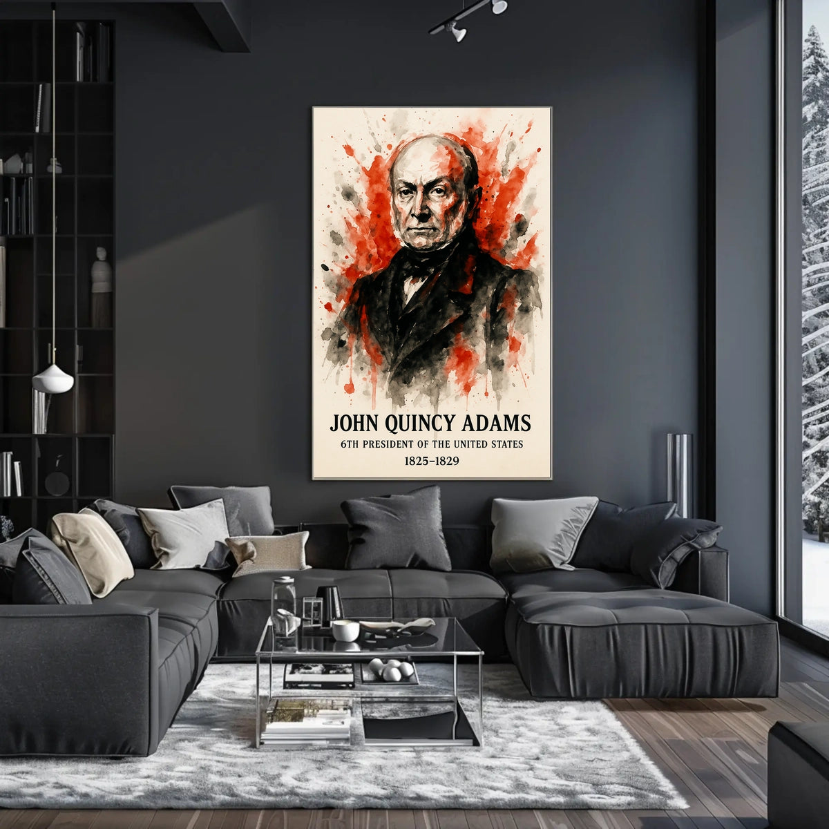 John Quincy Adams Watercolor Historical or Presidential Poster