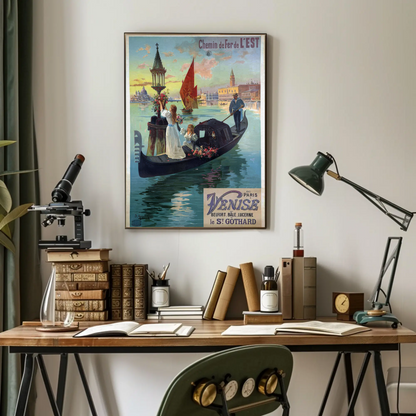 Paris to Venice – Travel Poster via St. Gothard