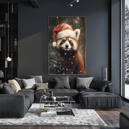 Festive Red Panda In Winter Wonderland Poster