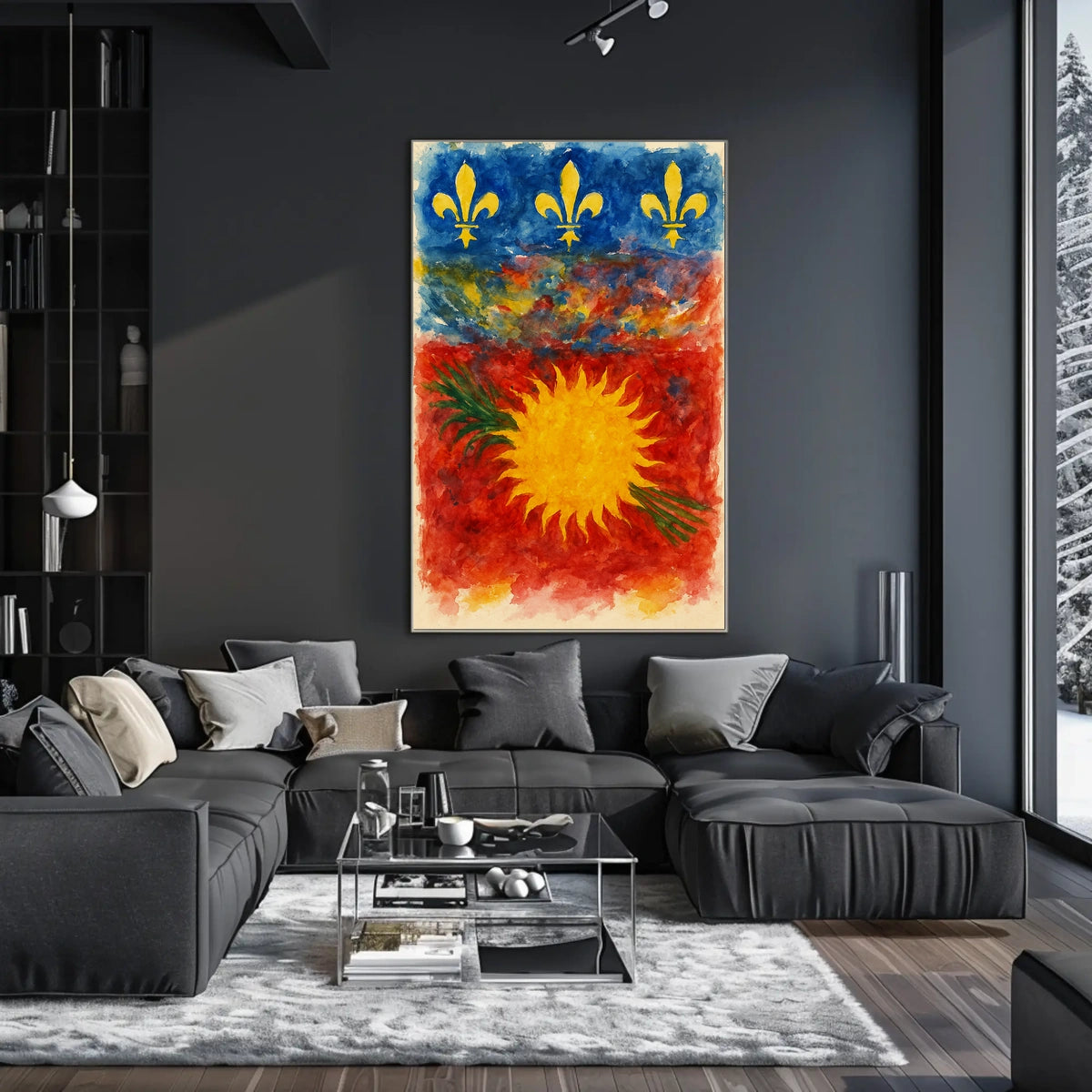 Vibrant Heraldry Wanderlust Decor Poster