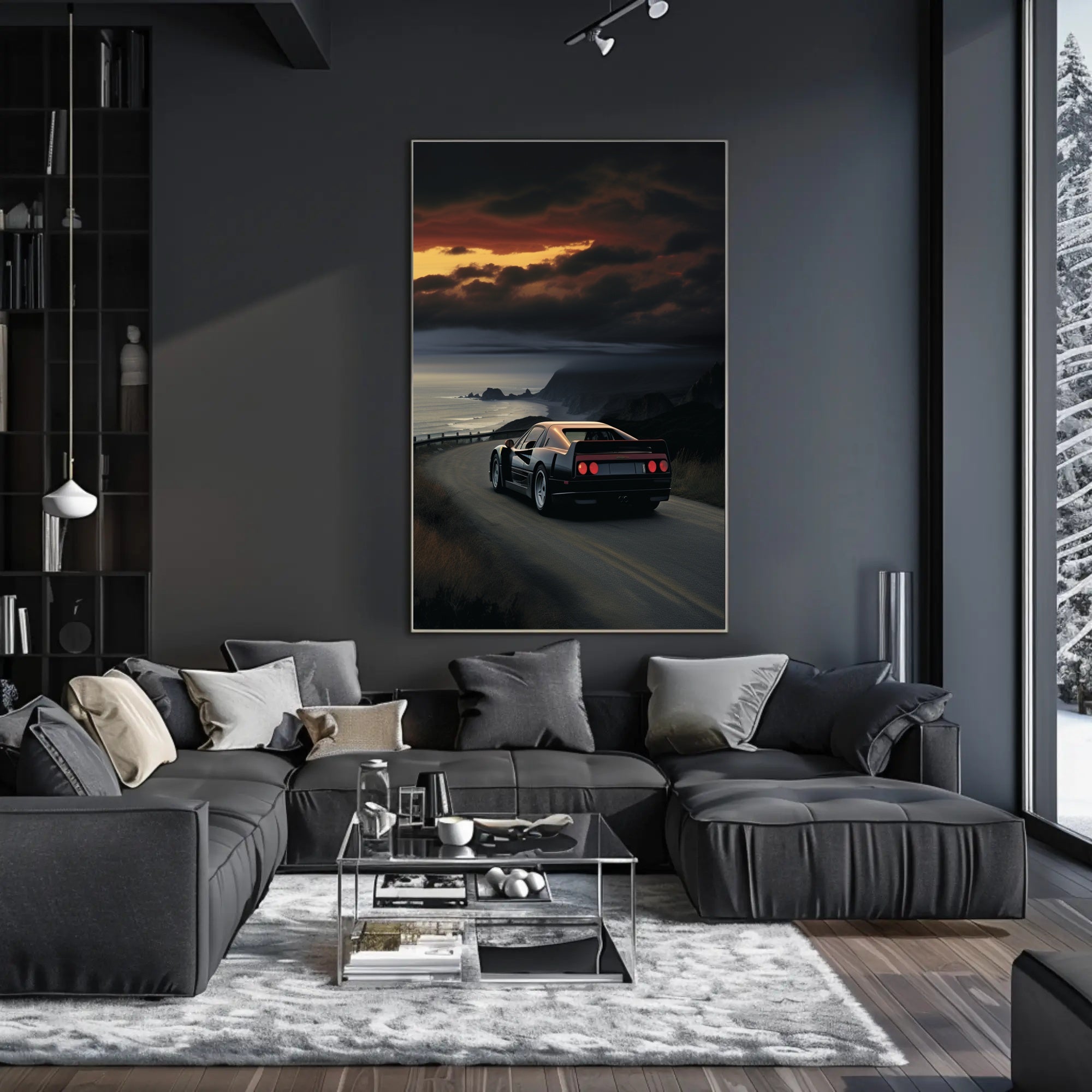 Coastal Drive At Sunset Poster