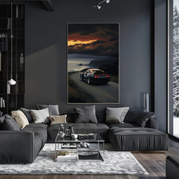 Coastal Drive At Sunset Poster