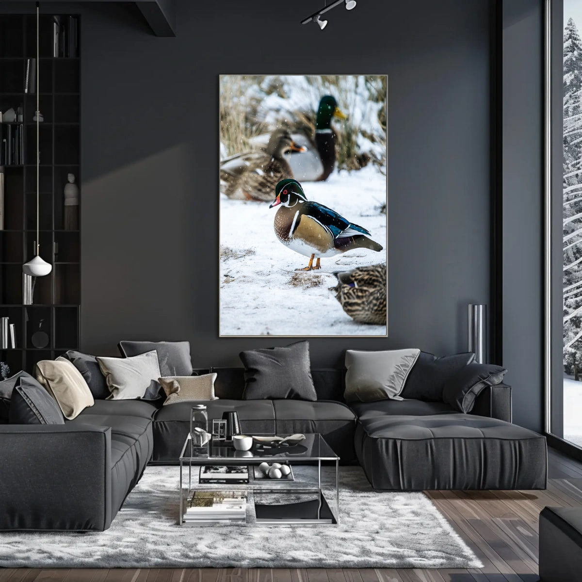 Winter Serenity Ducks In Snow Poster