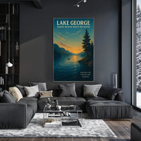 Lake George Sunrise Tranquility Poster Vintage Wall Art