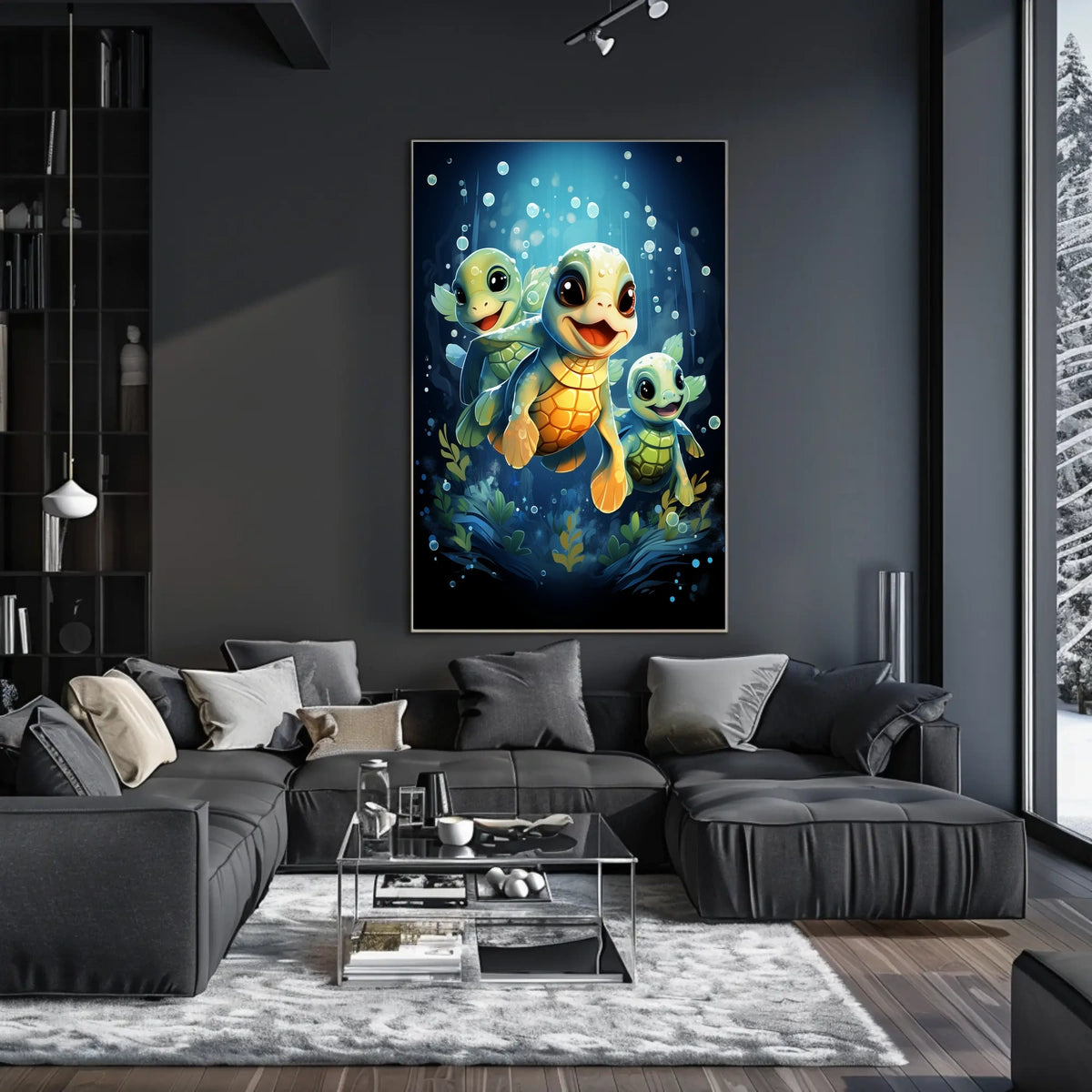 Charming Baby Sea Turtles Underwater Adventure Poster