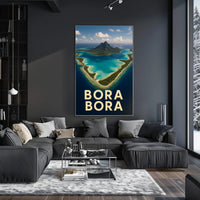 Bora Bora: Serene Aerial View Travel Poster PosterGoat