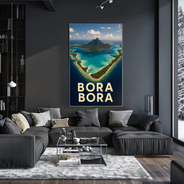 Bora Bora: Serene Aerial View Travel Poster PosterGoat