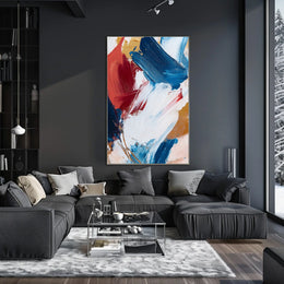 Vibrant Composition Of Layered Paint Abstract Poster