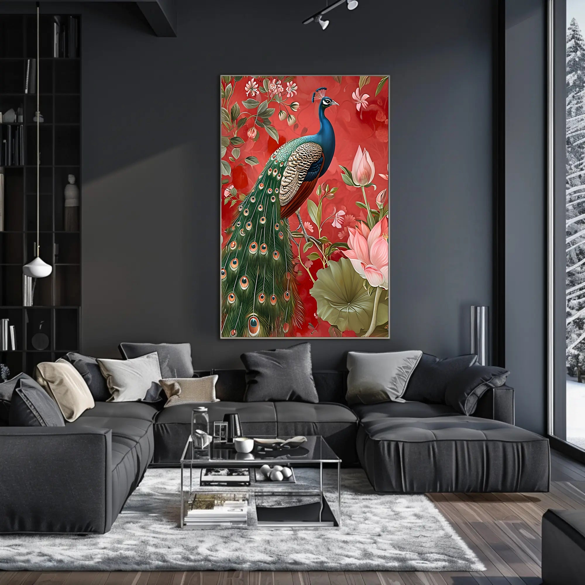 Peacock Elegance: Exotic Animal Art Poster