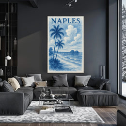 Naples Coastal Serenity Poster Wall Art 18x24 Inches