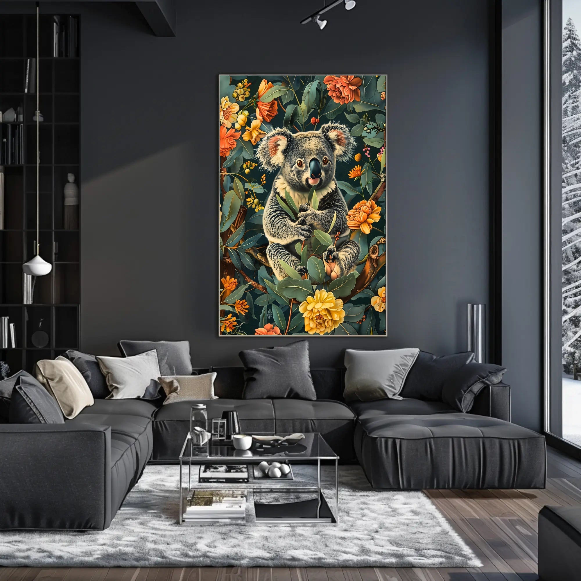 Koala in Bloom Wall Art Print