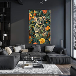 Koala in Bloom Wall Art Print