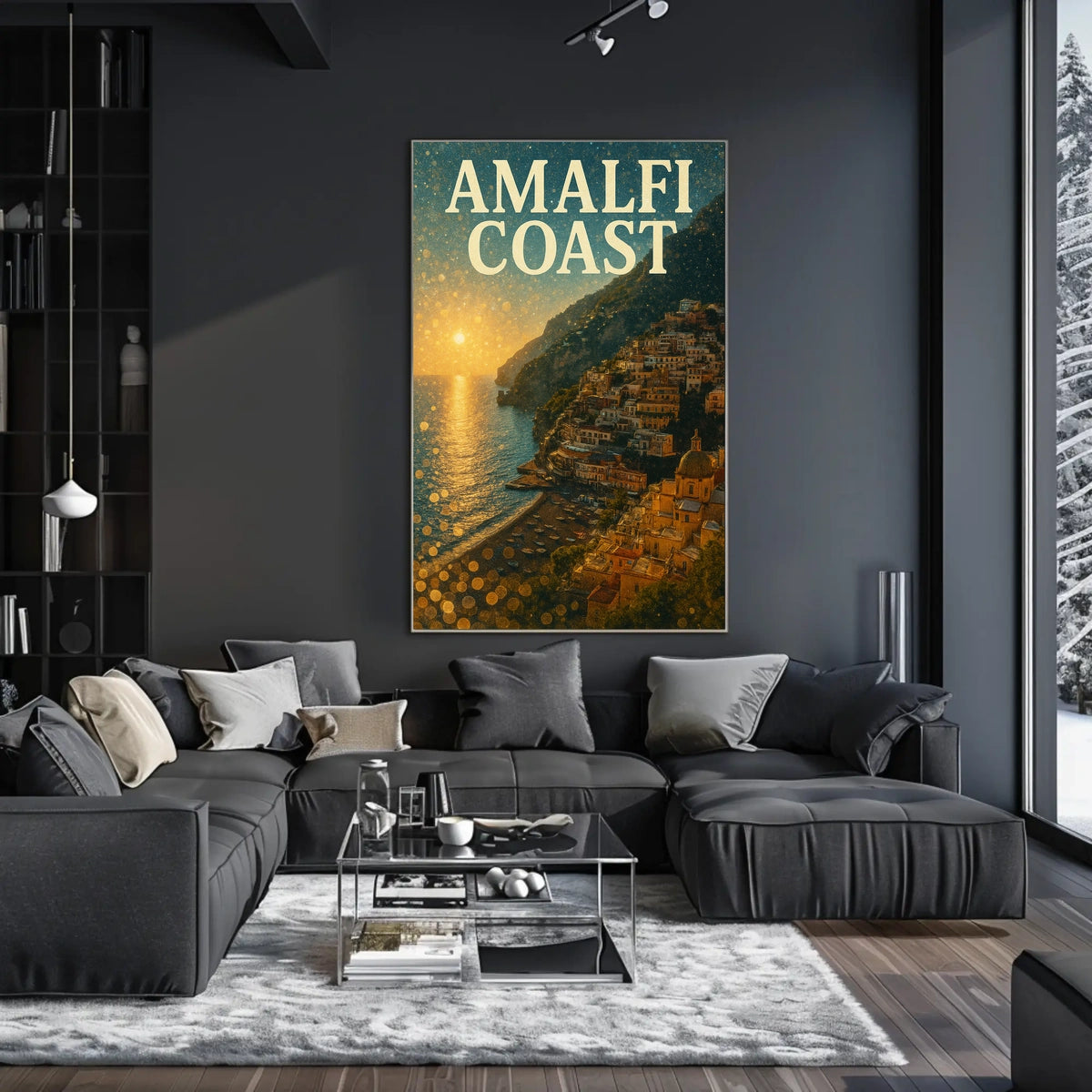 Amalfi Coast Sunset Poster 18x24 Premium Wall Art Decor