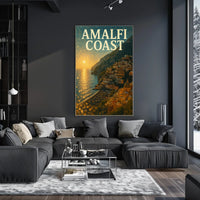 Amalfi Coast Sunset Poster 18x24 Premium Wall Art Decor