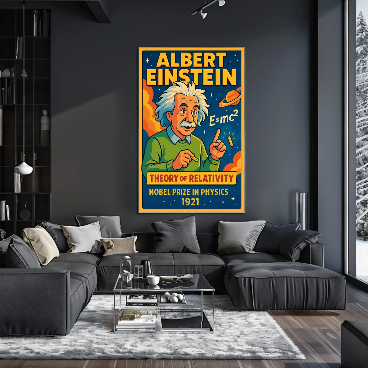 Einstein Relativity Vintage Educational Poster
